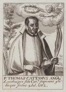 Thomas Cottam, engelsk katolsk præst og martyr (gravering)