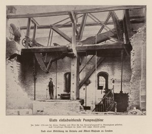 Boulton  Watt enkeltvirkende pumpemotor (s/h-foto) af (after) English photographer
