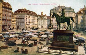 Market Place, Wien, Østrig (farvefoto) af (after) English photographer