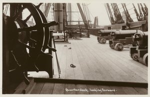 Quarterdeck af HMS Victory, ser frem (s/h foto)