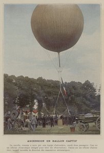 Captive Balloon Ascent (farvet foto) af (after) French Photographer