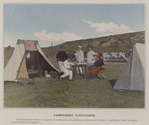Officerslejr (farvet foto) af (after) French Photographer