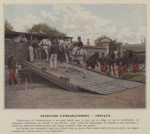 Boardingøvelser, heste (farvet foto) af (after) French Photographer