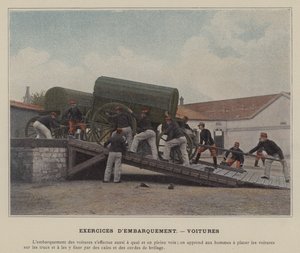 Boardingøvelser, biler (farvet foto) af (after) French Photographer