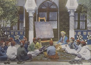 Den arabiske skole (farvet foto) af (after) French Photographer