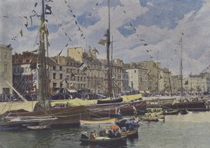 Le Havre, Bassiner på ferie (farvet foto) af (after) French Photographer