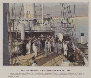 The Vaguemestre, Fordeling af breve (farvet foto) af (after) French Photographer