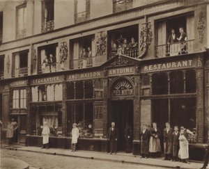 Pied-de-Mouton-restauranten, rue Vauvilliers (s/h-billede) af (after) French Photographer