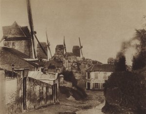 Møllerne i Montmartre i 1845 (s/h foto) af (after) French Photographer