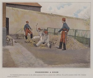 Fanger i Biribi (farvet foto) af (after) French Photographer