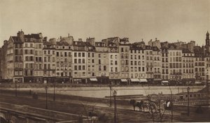 Quai Le Pelletier omkring 1855, nu en del af Quai de Gesvres (s/h-foto) af (after) French Photographer