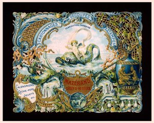 Reklamekort for trykkeriet Mazerand, Cirey-sur-Vezouze, Frankrig (chromolitho) af (after) French School
