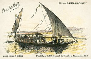 Dahabieh, ved Nilen, transport af turister og varer af (after) French School