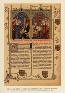 Forord til Jean de Vignays oversættelse af Speculum Historiale (farvelitografi)