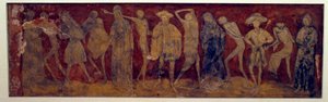 Freskoudgivelse af "La Danse macabre"" af det gamle kloster La Chaise-Dieu (Chaise Dieu) lavet af Louis Yperman (1856 omkring?) 1894. Paris, Museum of Monuments engelsk af (after) French School