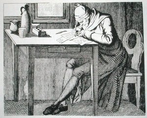 Gaspard Lavater (1741-1801) i sit Study, kopi af en illustration fra hans 