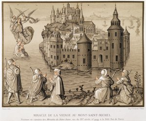 Jomfruens mirakel på Mont-Saint-Michel - faksimile af et camaieu-maleri af "Vor Frue Mirakler" af (after) French School