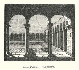 Saint-Papoul, Klosteret (kobberstik) af (after) French School