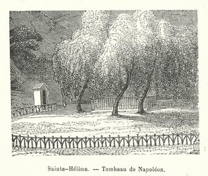 Sainte-Helene, Napoleons grav (kobberstik) af (after) French School