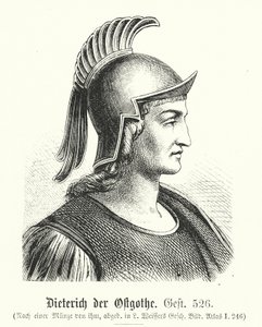 Dieterich den ostrogotiske, 454-526, Theodoric (stik) af (after) German School