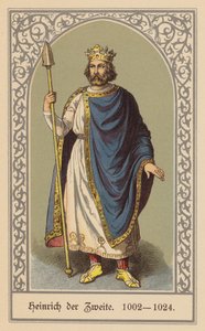 Henrik II, tysk-romersk kejser (farvelitografi) af (after) German School