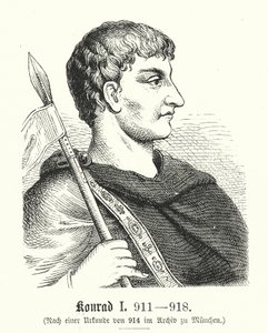 Konrad I, 881-918 (kobberstik) af (after) German School