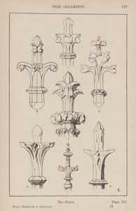Ornament: Frie ornamenter, Finial (gravering) af (after) German School