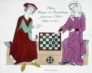 Othon, markis af Brandenburg, spiller skak - Tyskland 1200-tallet. af (after) German School
