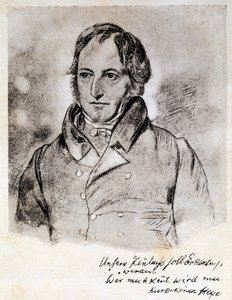 Portræt af Georg Wilhelm Friedrich Hegel (1770-1831), tysk filosof og idealist. Stik efter tegning af G. Hensel.