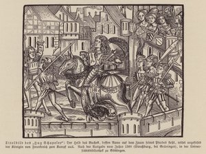 Scene from Hug Chapler, c1500 (engraving) af (after) German School
