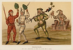 Schembart-karneval, Nürnberg (farvelitografi) af (after) German School