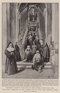 Den hellige trappe ved Johannes Laterankirken, Rom (litho) af (after) Italian School
