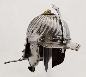 Zischägge, ca. 1620-25 (stål, jern, messing og læder) af (attr.to) German School