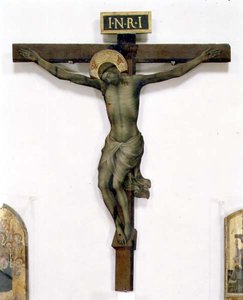 Krucifiks (tempera på træ)