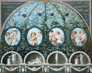 Design for a Ceiling Fresco, udgivet ca. 1780 (gouache, blæk & akvarel på en ætset bund) (se også 192025 af (c.1489 1534) (after) Correggio