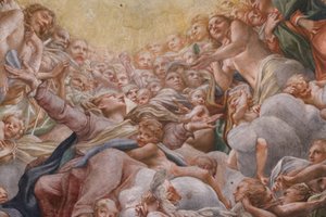 Jomfru mellem Adam og Eva, detalje fra 3660852 af (c.1489 1534) Correggio