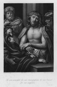 Kristus kronet med torne, Esajas LIII, 5 (stik) af (c.1489 1534) (after) Correggio