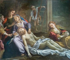Kristi klagesang, ca. 1524 (olie på lærred) af (c.1489 1534) Correggio