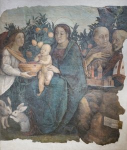 Madonna og barn med de hellige Frans og Quirinus, kendt som Madonna dei limoni af (c.1489 1534) Correggio