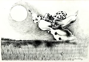 G. C. Riccardi, Uden titel, 1973, Tinte på papir, 50x70, Italien.