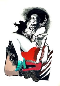 G. C. Riccardi, Uden titel, 1974, Tinte på papir, 40x70, Italien.
