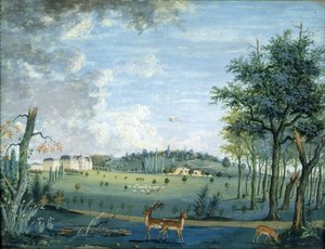 Parc du Raincy, slottet og klipperne, ca. 1754-93 af 1717 1806 Carmontelle