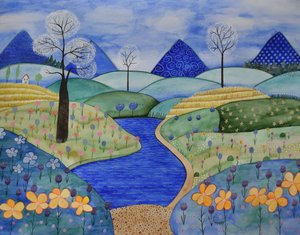 Bjergenes verden af Marys Watercolors