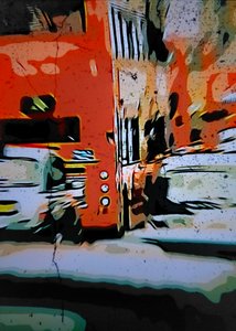 Orange bybus af Mavet