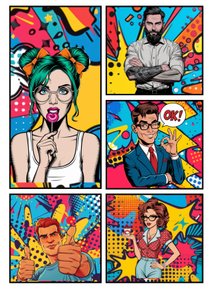 Popart-tegneserie "OK" af Mario Witt