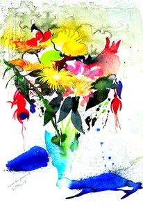 Novemberblomster II 56x36 af Simon Fletcher