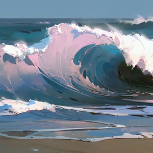 Ocean Beach Beautiful Waves and Water, vægdekoration til soveværelset af F. Abderrahim