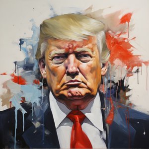 Donald Trump Pop Art-lærredstryk, indrammet træ, moderne lærredsvægkunst af F. Abderrahim