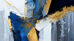 Tekstureret maleri med tykke penselstrøg i lag, digital kunst til udskrivning af F. Abderrahim