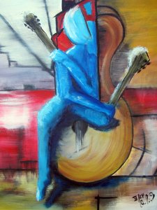 Kvinde med guitar af Christian Piecuch
